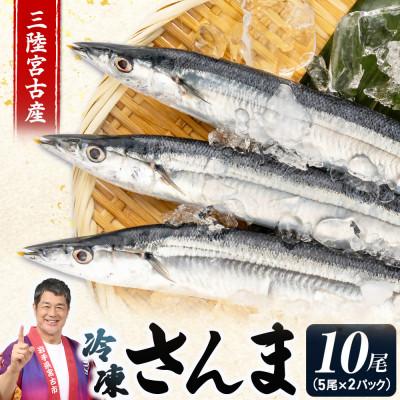 ふるさと納税 宮古市 三陸宮古産　冷凍さんま　10尾(5尾×2パック)