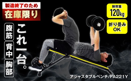 ベンチプレス アジャスタブルベンチ /FA221Y [AOAB008] ベンチ 台 可変式ベンチ フラットベンチ トレーニングベンチ ダンベル バーベル 筋トレ トレーニング フリーウエイト エクササイズ フィットネス 筋肉 大胸筋 背筋 腹筋 コンパクト 省スペース 角度調整 組立簡単 健康 運動 美容 ダイエット 減量 家庭用 ホームジム 自宅トレーニング 初心者 人気 おすすめ アルインコ