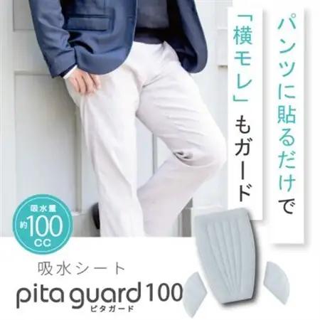 ピタガード 100 尿漏れパッド 男性用 横漏れ用パッド付き 吸水シート グレー【1687837】