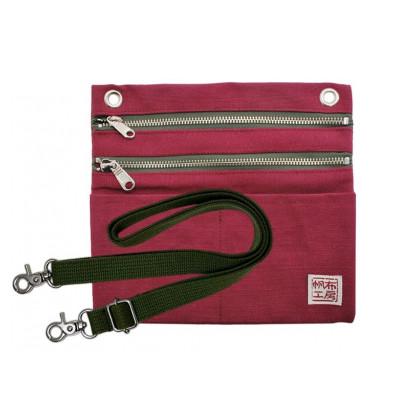 ふるさと納税 加東市 帆布工房　多機能ショルダーバッグ(ダークレッド)　約21×22cm |  | 02