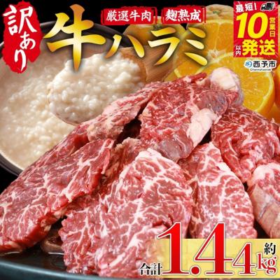ふるさと納税 西予市 <やわらか味付き 牛ハラミ>1440g 麹熟成 こうじ 訳あり 牛肉 肉 はらみ ハラミ 赤身