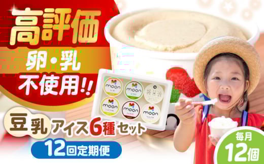 【全12回定期便】ムーン豆乳アイス詰合せ 12個セット  |アイス アイスクリーム 濃厚 豆乳 人気 ギフト アレルギー対応 詰め合わせ 詰合せ　滋賀県長浜市/ムーンフードジャパン [AQBB016]