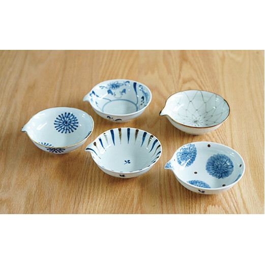 皓洋窯 あったか鍋　片口浅小鉢5個セット 取り鉢 取皿 小皿 取り分け皿 とんすい 5枚 食器 うつわ 器 ギフト 贈り物 A35-105_イメージ2