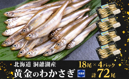 わかさぎ 洞爺湖町産 黄金のわかさぎ わかさぎ【18尾×4P 計72尾】【冷凍】