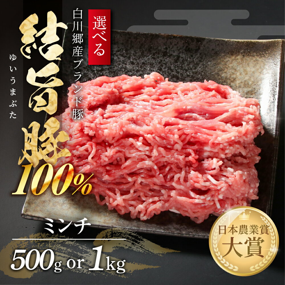 【ふるさと納税】選べる 結旨豚 ミンチ 500g or 1kg （500g×2） 冷凍真空パック | 肉 お肉 豚肉 国産 鍋 お鍋 白川郷 岐阜県 白川村 ブランド豚 人気 おすすめ ギフト 飛騨高山ミート 6000円 ～ [MS029]