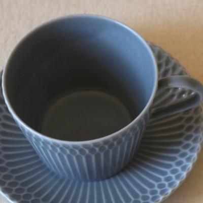 ふるさと納税 瑞浪市 【2枚SET】美濃焼 さざなみ 8.5カフェカップ ブルーグレー 200cc |  | 03