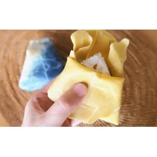 藍染草木染エコラップ3枚セット（S，M，L) 藍染、藍×かりやす染、たんがら染