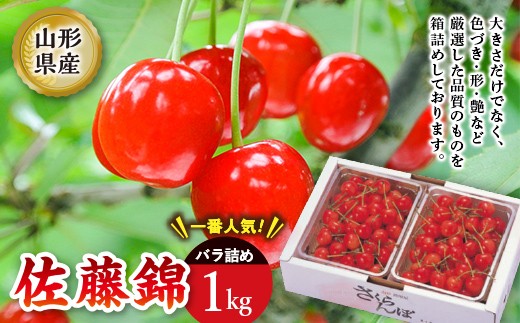 《2026年度発送》佐藤錦 バラ詰め【1kg】 FSY-2206