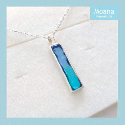 ふるさと納税 鎌倉市 【レディース】スクエアペンダント Aqua Blue & Crystal Turquoise |  | 01