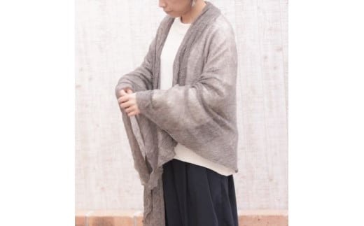 ストール 麻エアリーニットストール ( 錫色 ) レディース 日本製 | ニット 麻 おしゃれ シンプル マフラー 春夏 春 夏 プレゼントギフト 母の日 新潟県 五泉市 有限会社 桜井メリヤス工場