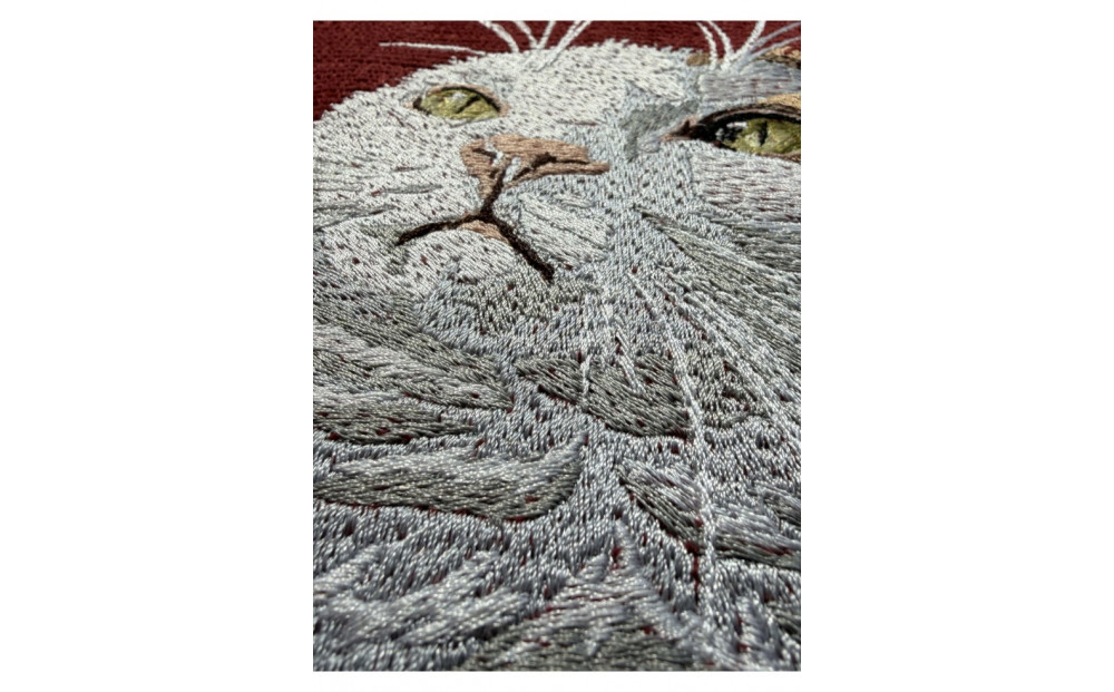 【完全オーダーメイド】ペットフォト刺繍クッション Cue by青久商店｜自社ラボ一貫制作・高精細仕上げ ラージサイズ