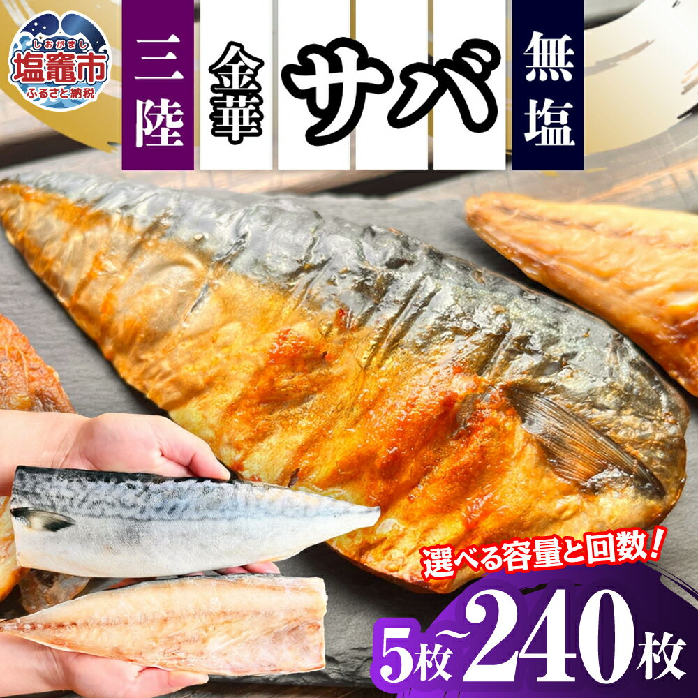 【ふるさと納税】鯖 無添加 国産 無塩 金華さば 選べる 5枚 13枚 20枚 6000円 選べる定期便 3回 6回 12回 フィレ サバ 切り身 冷凍 個包装 バラ凍結 三陸産 大容量 人気 海鮮 魚介 弁当 惣菜 おつまみ 朝食 焼くだけ 簡単調理 ストック 送料無料 塩竈市 三波食品 nh00013