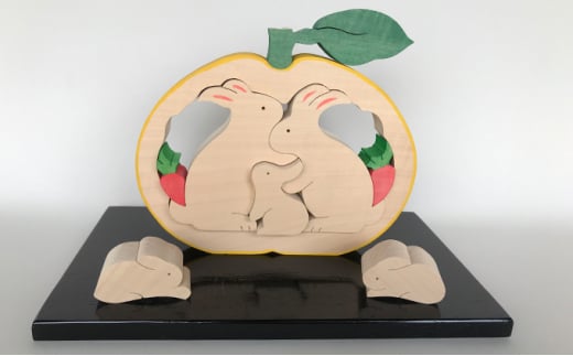 萩・十二支の夏みかん 専用飾り台付（うさぎ）　｜HG000176