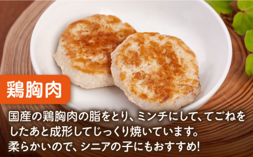 【全12回定期便】ペットフード 鶏むね 100%ハンバーグ 10個セット ペット 犬 猫 手作り 国産 てづくり こだわり ドッグフード  横須賀 【ペットフードYM japan】 [AKEX009]