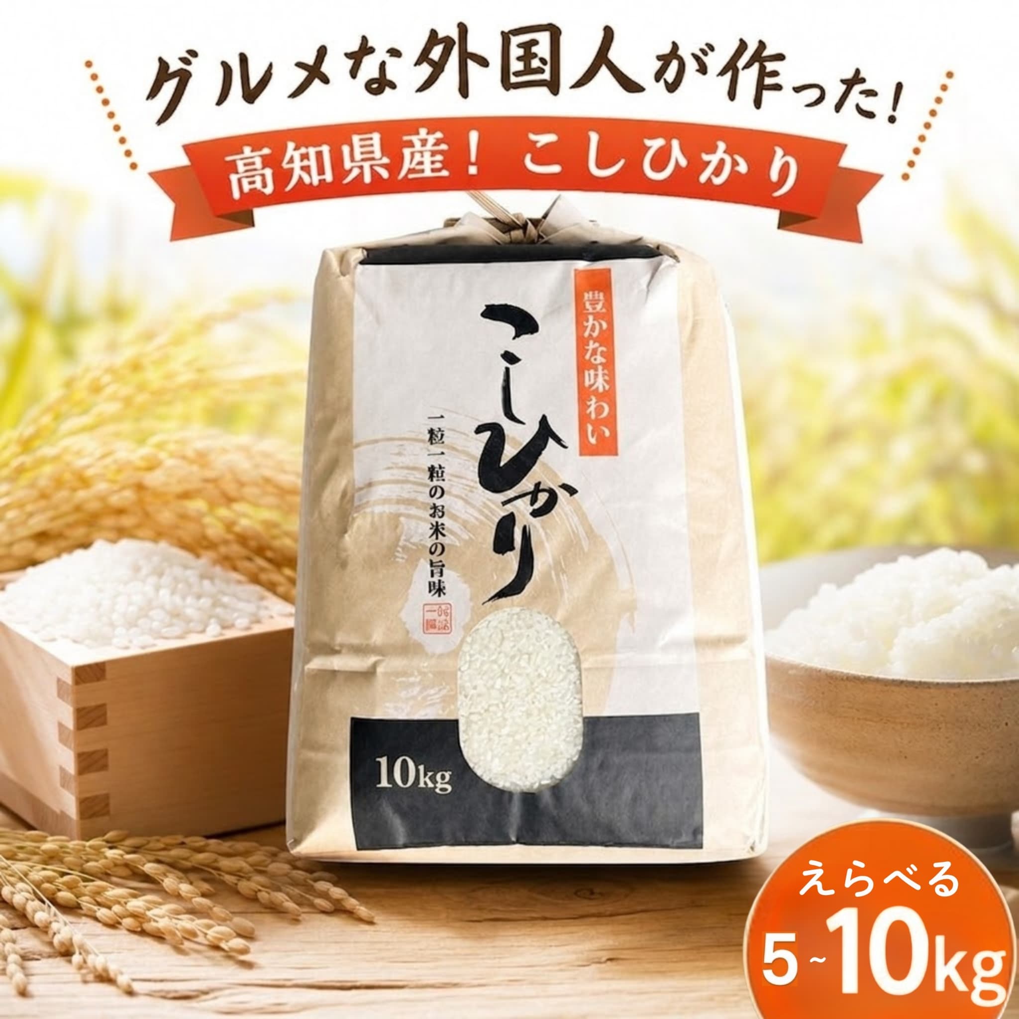 【ふるさと納税】 選べる！ コシヒカリ 白米 5kg 10kg グルメな外国人 農家 が作った こだわり お米 こしひかり 2025年産 2026年産 新米 米 国産米 えらべる おこめ 一人暮らし ミネラル 豊富 期間限定 季節限定 ふるさと納税 ふるさと納税米 人気 おすすめ 高知県 黒潮町