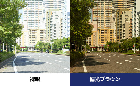 跳ね上げ式/「偏光」前掛けサングラス　スッキリとシャープな印象のスクエアタイプ　「BV-28」　レンズカラー：(2)偏光ブラウン
