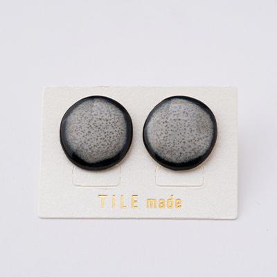 ふるさと納税 瑞浪市 【美濃焼】白むらタイルピアス(直径20mm) |  | 02