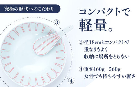 ＜有田焼＞究極のラーメン鉢レンゲセット 菊花文（赤） 佐賀県/株式会社まるぶん[41APCD029]