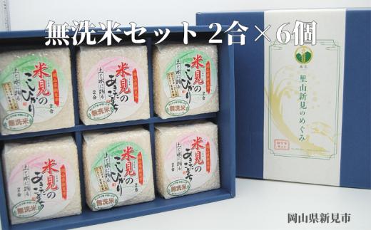 【令和7年産】里山新見のめぐみ お米セット 無洗米（2合×6個）　【2025年9月より発送】