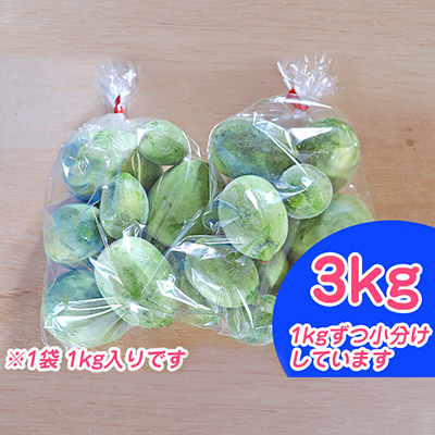 北海道 富良野市 摘果メロン 3kg ≪1kg×3袋≫ お漬物用 2026年 春夏発送 (中山農園)