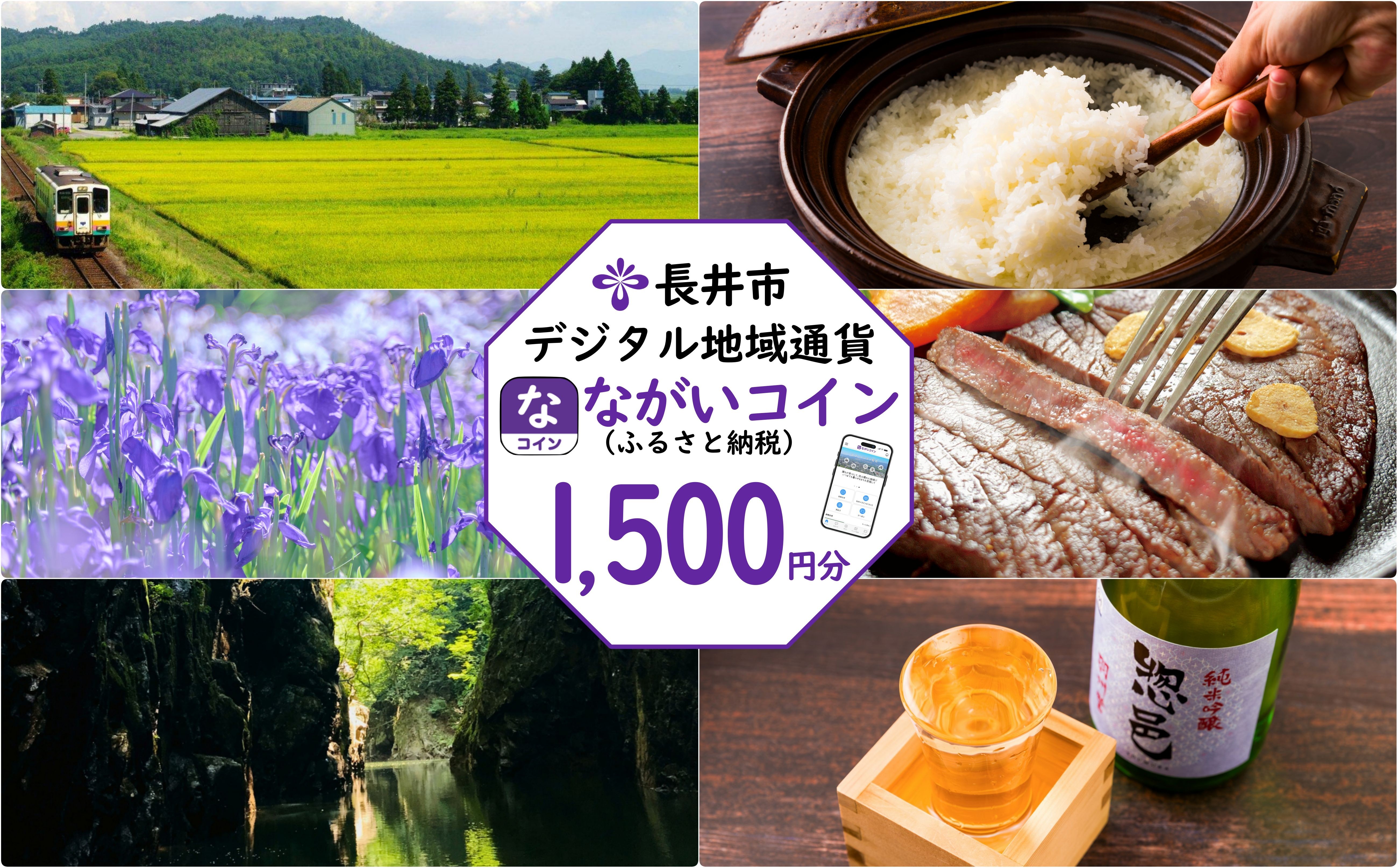 
                  長井市デジタル地域通貨「ながいコイン(ふるさと納税)」1,500円分_F138
                