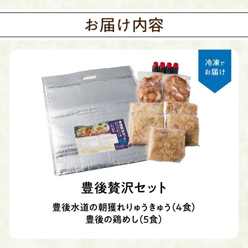 【敬老の日ギフト】 豊後贅沢セット 豊後水道の朝獲れりゅうきゅう4食 豊後の鶏めし5食 ≪9月21日お届け≫ E22031-K