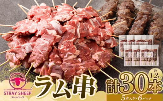 【羊肉専門店のバーベキュー素材】ラム串　３０本（約1.2kg）｜ 北海道 美唄市 ジンギスカン ヘルシー 焼肉 肉 ラムバーベキュー BBQ 串 串焼き