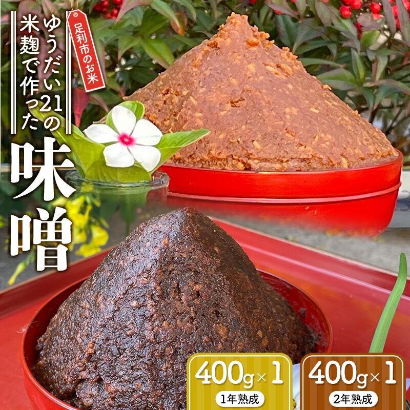 【ふるさと納税】手作り味噌 ゆうだい21の米麹使用（1年熟成、2年熟成食べ比べ） みそ 米 こめ 米麴 調味料 食品 栃木県 足利市 F7Z-1945