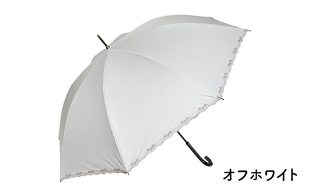 桜骨晴雨兼用傘 【デザイン： スカラップ刺繍 カラー：オフホワイト】 傘 雨傘 日傘 岐阜市 / 小木曽産業株式会社[ANJI008]