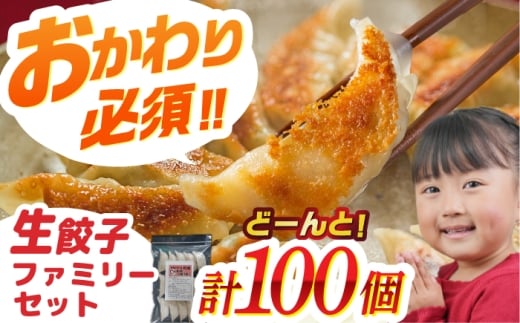 餃子 生餃子専門店「新助」の！ファミリーセット(100個入り)　ぎょうざ ギョーザ 冷凍 生餃子 国産肉 国産野菜 和風だし 旨味 パリパリ モチモチ 皮 にんにく控えめ 簡単調理 焼く 茹でる 揚げる おかず おつまみ パーティー ギフト プレゼント 贈り物 贈答 お返し 内祝い お祝い おすすめ 人気 大容量 岐阜市 / ドルフィン株式会社 [ANHL003]