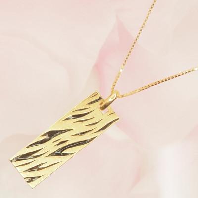 ふるさと納税 山梨県 K18地金　エナメル(ゼブラ柄)ネックレス　HH018176