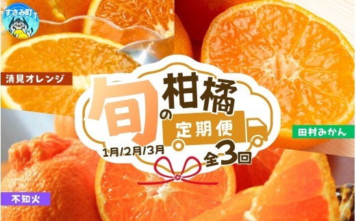 
                  【3回定期便】【1・2・3月】紀州和歌山産旬のご家庭用柑橘セット(みかん・不知火・清見)【tkb411】
                