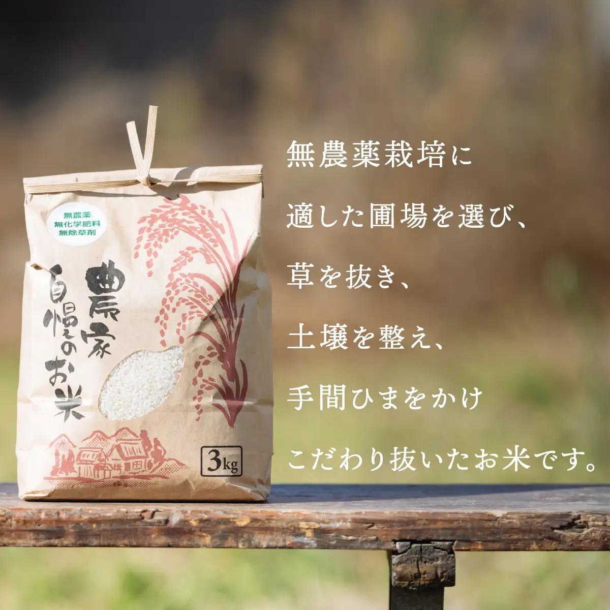 【10月発送】茨城県下妻市産 なごみ米 （ コシヒカリ ） 玄米 3kg 【 お米 コシヒカリ 米 無農薬 無化学肥料 無除草剤 玄米 ブランド米 茨城県産 】