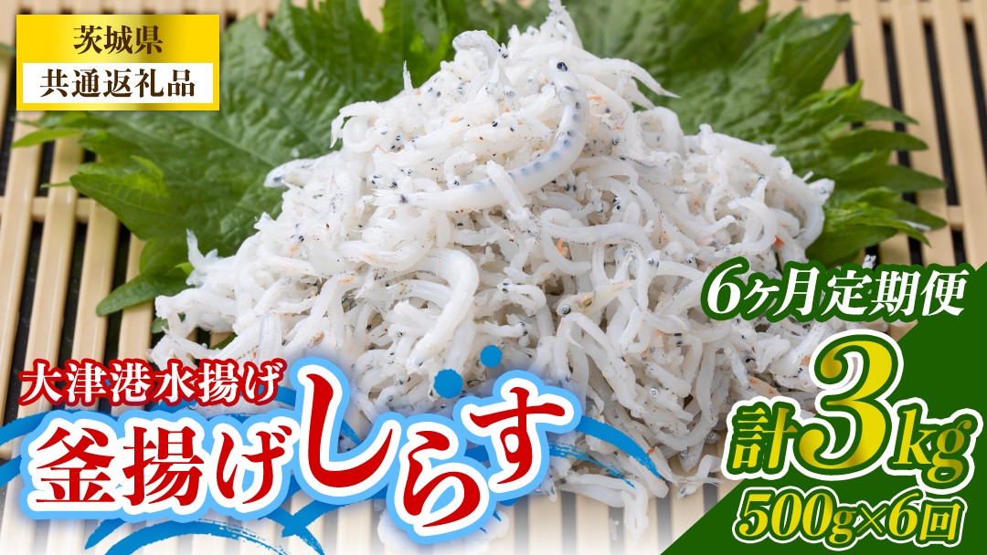 
                  【6回 定期便】大津港水揚げの釜揚げしらす 500g(250g×2パック) (茨城県共通返礼品:北茨城市) 冷凍 小分け パック 少量 釜揚げ ごはん ご飯 丼 海鮮 魚 名物 グルメ 茨城県 魚介類 ちりめん シラス しらす じゃこ サラダ ふるさと納税 人気 料理（BC021）
                