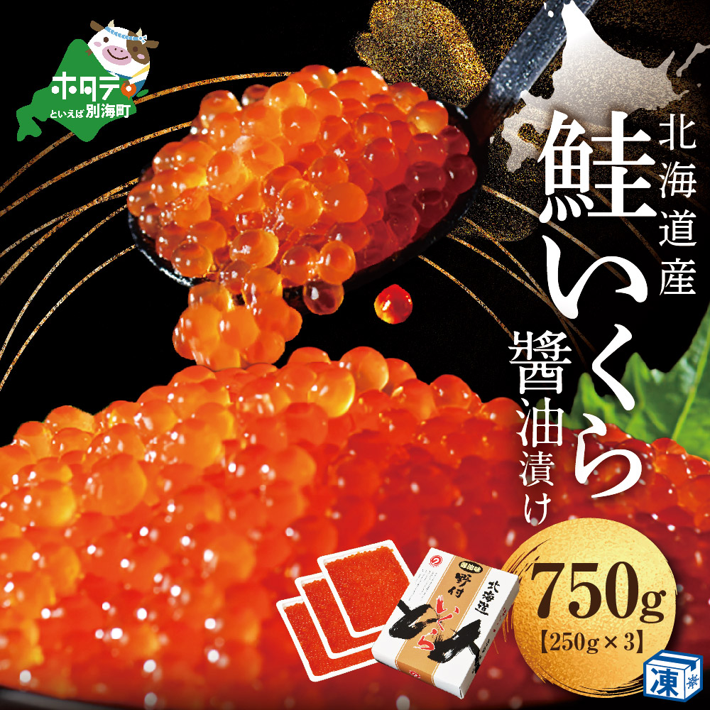 ★NQ*3 漁協 いくら 750g！【NK003NQ13】