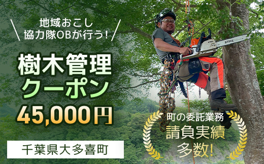 【TS15001】地域おこし協力隊OBが行う！樹木管理クーポン　45,000円