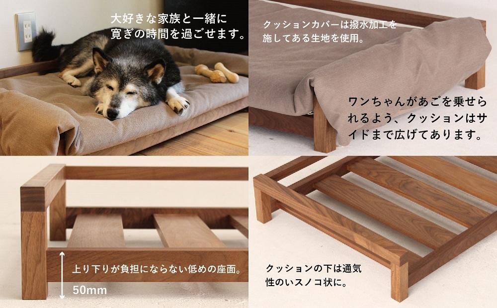 【ペットソファ クッション付】ブラックウォルナット材 おしゃれ 人気 ペット用 愛犬 国産　ヒダコレ家具　HIDA COLLECTION  GF016