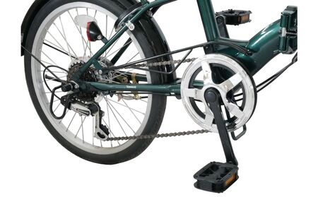 ノーパンク 折りたたみ自転車 20インチ VELETA SHIMANO6段変速 ブラック 空気入れ不要 前カゴ・LEDライト付 パンクしない｜武田産業 フォールディングバイク 人気返礼品 通勤 通学 