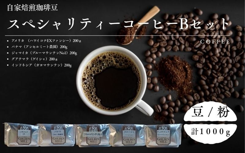 
            自家焙煎珈琲豆スペシャリティーコーヒーBセット（合計1000ｇ）【2種展開】
          