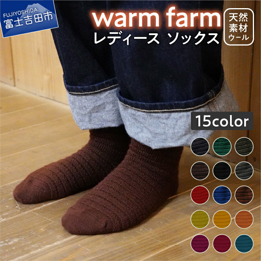 【ふるさと納税】 靴下 レディース 1足 キャンプ用品 光吸収発熱 ウール ウォームファーム 15色展開 冬用 22cm〜25cm アウトドア 日用品 ファッション 雑貨 バナウォーム 天然繊維 衣類