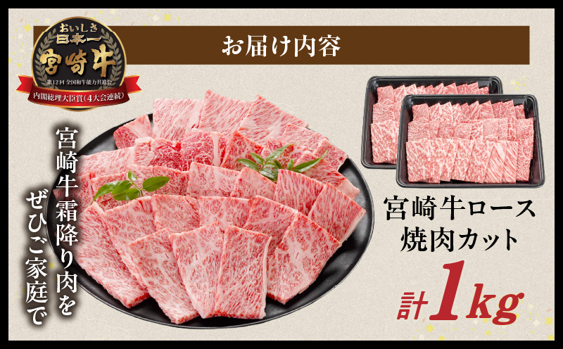 畜産農家応援! 宮崎牛ロース焼肉用 500g×2パック_29-N202_イメージ4
