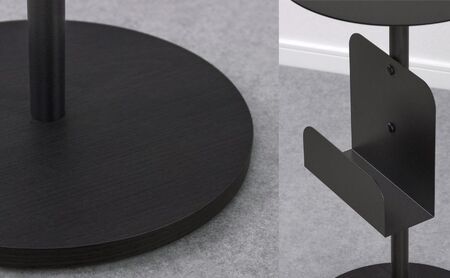 【andFREL】BCサイドテーブル ブックシェルフ付き 直径32cm 高さ62cm インテリア 家具 シンプル スタイリッシュ 寝室 リビング お店 店舗 おしゃれ  グレージュ ※離島への配送不可