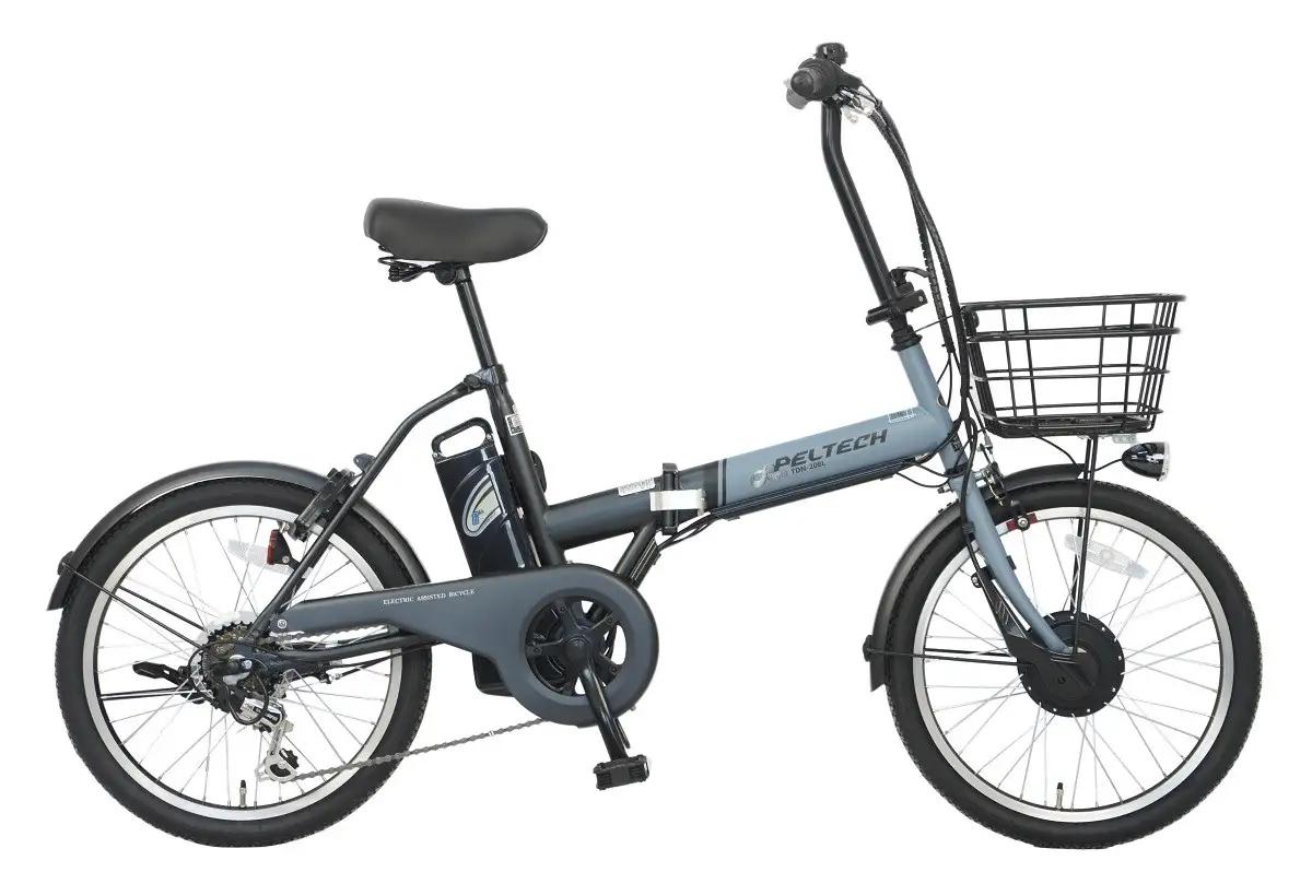 PELTECH ペルテック ノーパンク 折り畳み 電動アシスト自転車 20インチ 自転車 ブルーブラック