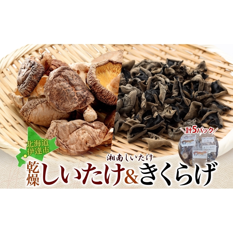 湘南しいたけ 乾燥 しいたけ 乾燥 きくらげ 乾物 しいたけ シイタケ 椎茸 キクラゲ 木耳 乾燥 出汁 旨味 保存食 国産 スーパーフード サラダ スープ アレンジ料理 ヘルシー 北海道 伊達市【農