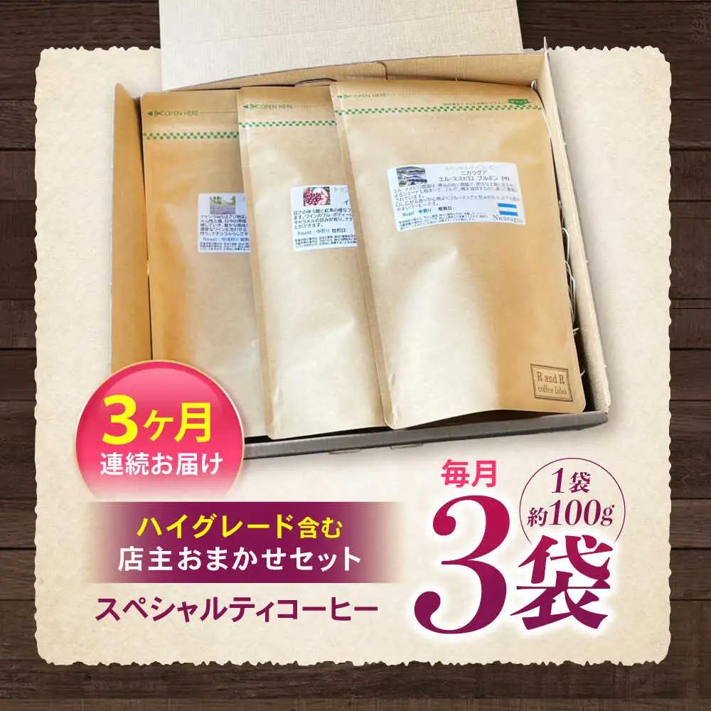 【3回定期便】挽き方が選べます！自家焙煎ハイグレードコーヒーを含むおまかせセット(中挽き) / ハイグレードコーヒー ブレンド コーヒー 豆 中挽き / 諫早市 / R and R coffee la