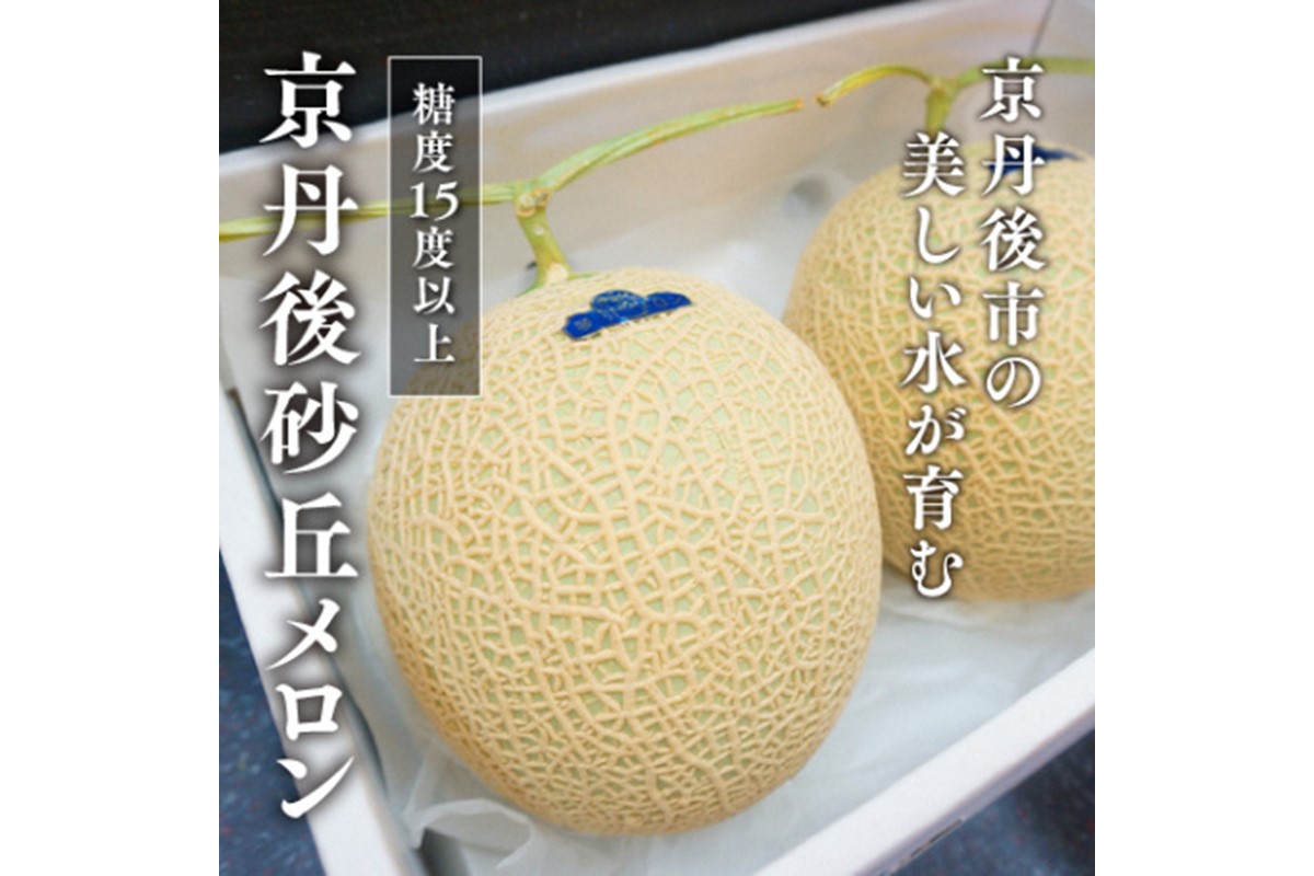 糖度15度以上！京丹後砂丘メロン2玉入り　（2Ｌサイズ以上）／北畿水産(2025年6月下旬～発送)　HK00268