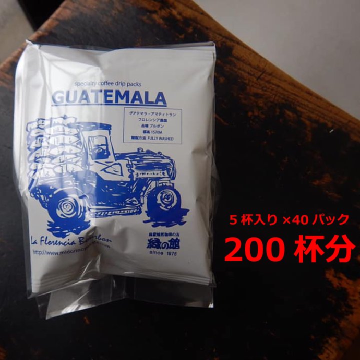 【ふるさと納税】緑の館　グアテマラ・ドリップ 200杯分（10g×5杯入り　40パック） 珈琲 コーヒー ドリップ ギフト 贈り物 自家焙煎 94000円 岐阜県 下呂市