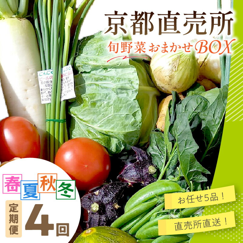 【ふるさと納税】【訳あり／定期便 四季4回】高評価 高レビュー★ 直売所直送 「京都・京丹後産 季節の野菜」お任せ詰め合わせBOX（5品） 春夏秋冬定期便4回 京野菜 季節 野菜 新鮮 ＜ふるさと納税 野菜・きのこランキング入り＞ 直売所直送 規格外 不揃い 新生活 生産者応援