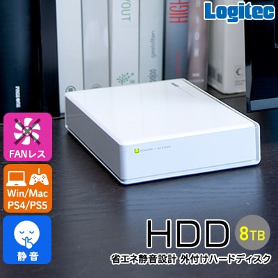 ロジテック ハードディスク 8TB スタンダードタイプ/LHD-EN80U3WSWH【105-02】