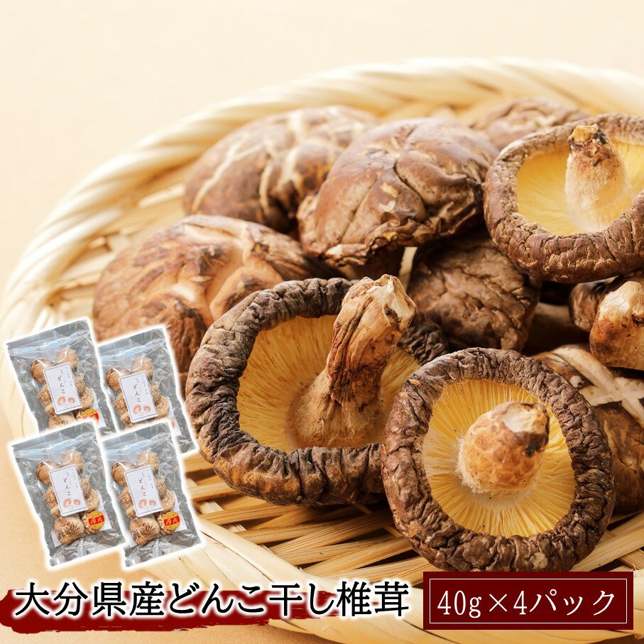 【ふるさと納税】大分県産どんこ干し椎茸パック 40g×4パック しいたけ しいたけ シイタケ 原木 乾し 乾燥 便利 味噌汁 調理 自然 使いやすい うまみ パック分け